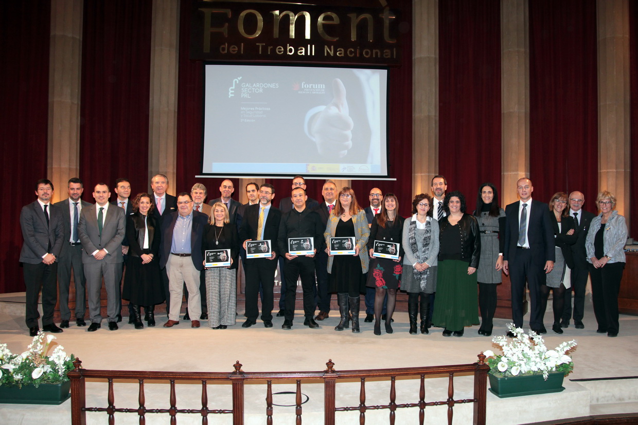El Forum PRL de Foment entrega sus galardones a las mejores prácticas del sector de la prevención de riesgos laborales