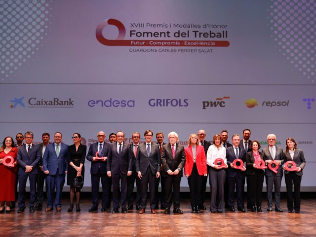 Josep Oliu, Pedro Fontana i Enrico Letta guardonats amb les Medalles d’Honor de Foment del Treball