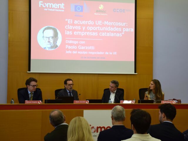 El cap de l’equip negociador de la UE Paolo Garzotti analitza a Foment les oportunitats de l’acord UE-Mercosur per a les empreses catalanes